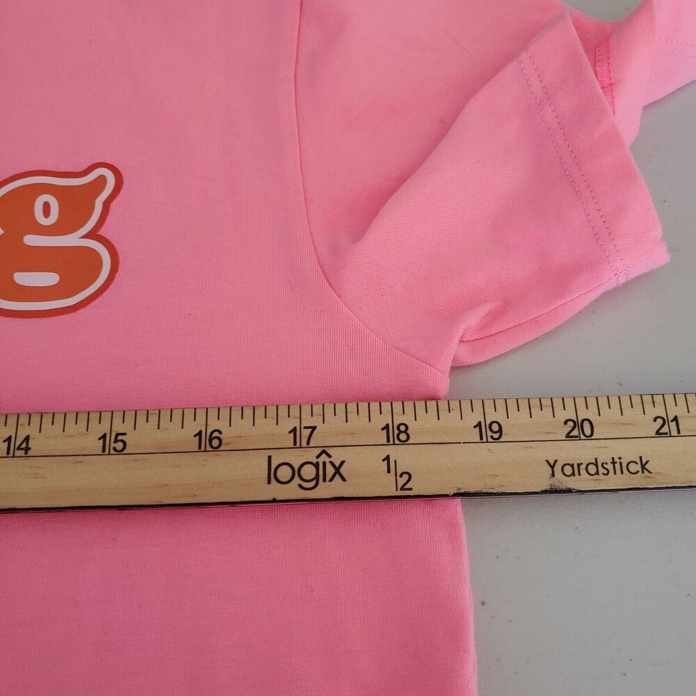 Dancing Queen Crop Top Womens Medium Pink Cut Off Shirt Short Sleeve Barbiecore - Picture 6 of 7